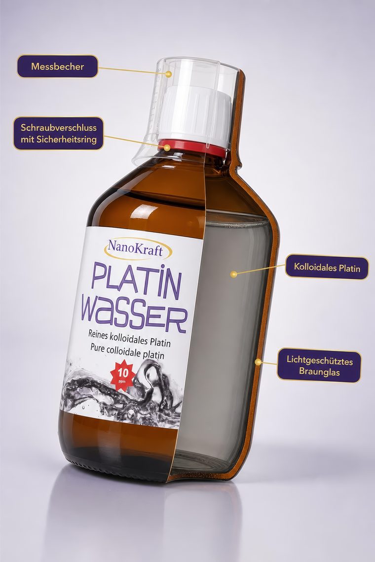 Kolloidales Platin 10 ppm – laborgeprüft, 99,99 % Reinplatin, Made in Austria