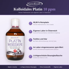 Kolloidales Platin 10 ppm – laborgeprüft, 99,99 % Reinplatin, Made in Austria