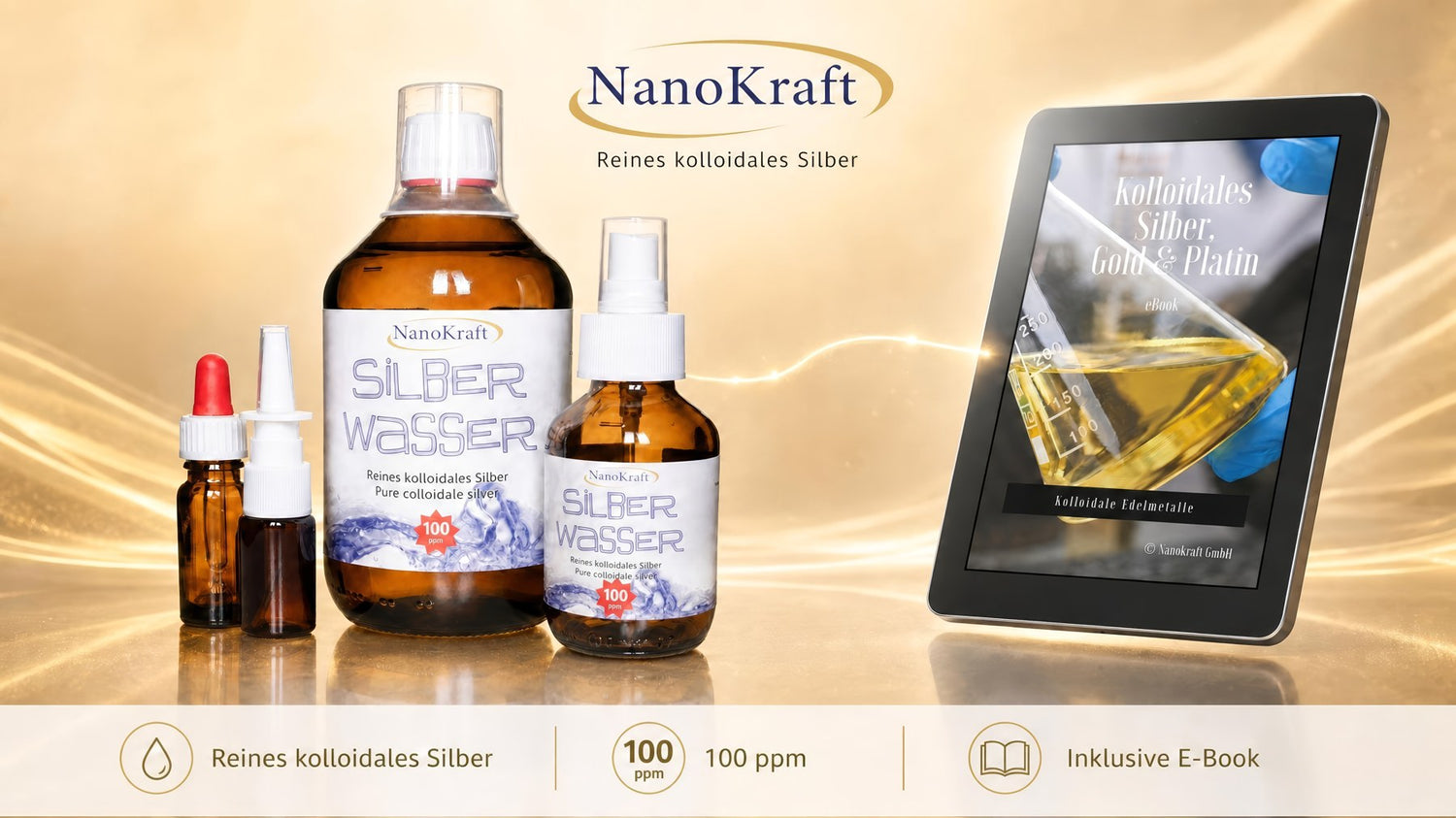 Kolloidales Silber 100 ppm – laborgeprüft, 99,99 % Reinsilber, Made in Austria