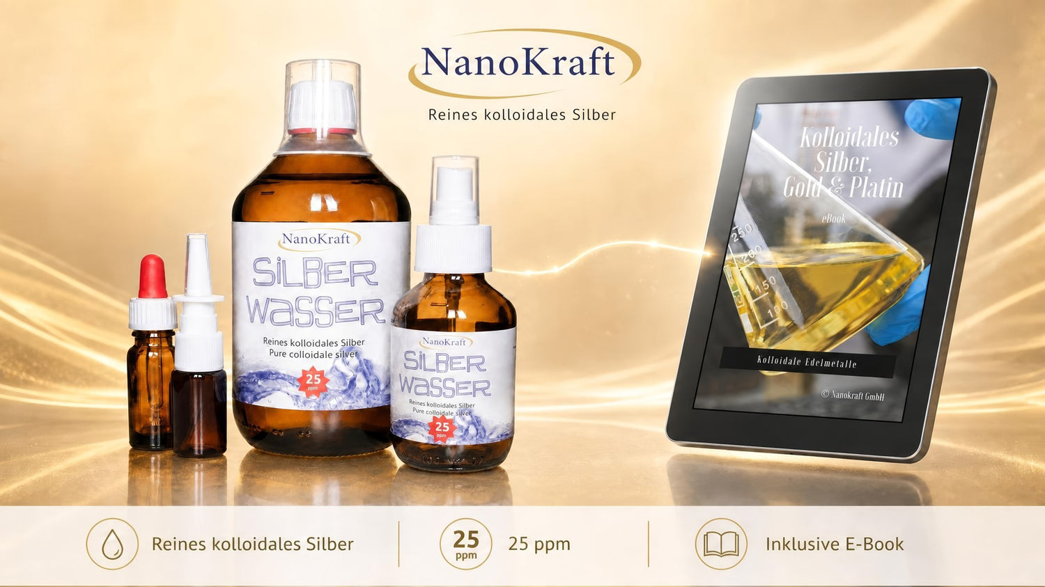 Kolloidales Silber 25 ppm – laborgeprüft, 99,99 % Reinsilber, Made in Austria