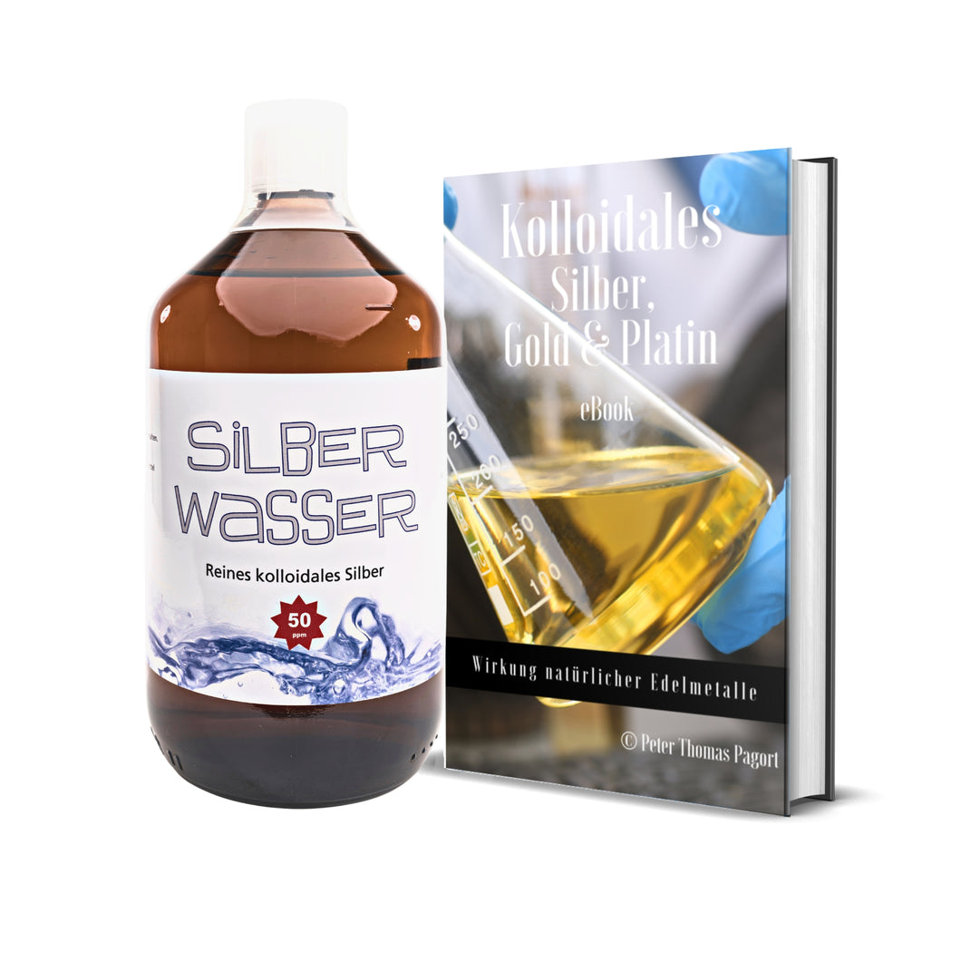 NanoKraft Kolloidales Silber 1000 ml 50 ppm mit E-Book
