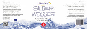 Etikett NanoKraft kolloidales Silber 1000 ml 50 ppm