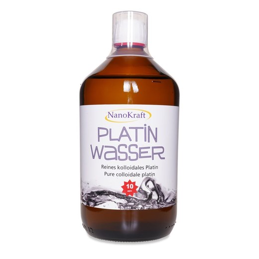 Kolloidales Platin 10 ppm Komplett-Set 1000 ml von NanoKraft – Braunglasflasche mit Messbecher und E-Book, Made in Austria
